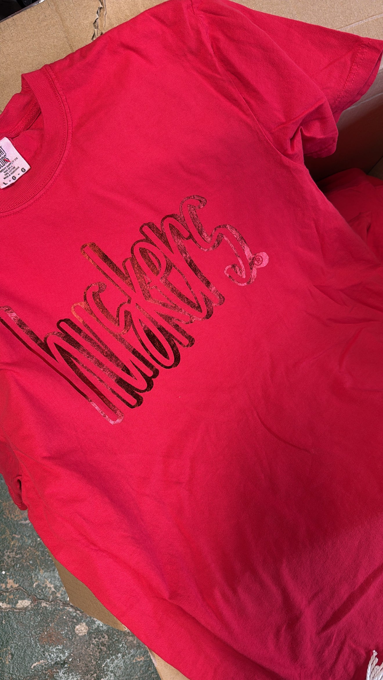 Huskers Metallic Tee- Red - Ana Patricia Boutique