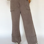 Cotton Slub Lounge Pant-Mocha - Ana Patricia Boutique
