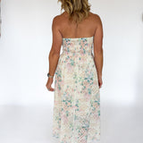 Strapless Floral Eyelet Dress