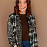Two Tone Plaid Button Up