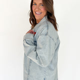 Oversized Denim Shirt Jacket-Light