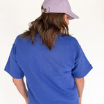 Crew Neck Short Sleeve Top- Blue - Ana Patricia Boutique