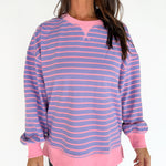 Stripe Comfy Pullover-Lavender/Pink - Ana Patricia Boutique