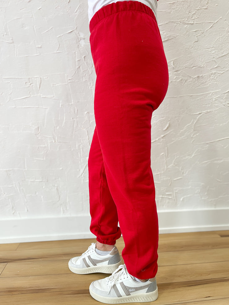 Organic Sweatpants- Red