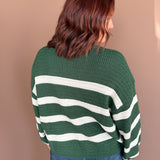 Striped Oversized Sweater- Green