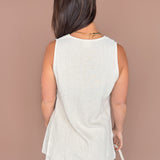 Linen Top & Shorts Set- Oatmeal - Ana Patricia Boutique