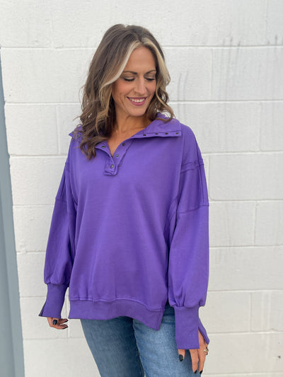 The Britt Pullover- Purple