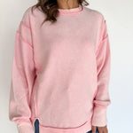 Double Ribbed Pullover- Pink - Ana Patricia Boutique