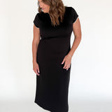 Scuba Midi Dress- Black - Ana Patricia Boutique