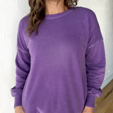 Hi-Lo Hem Pullover- Purple