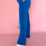 Scuba Wide Leg Pants- Blue - Ana Patricia Boutique