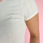 Pointelle Short Sleeve Top- White - Ana Patricia Boutique