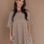Stripe Knit Pullover Big Top Dress - Ana Patricia Boutique