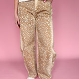 Deer Print Barrel Jeans