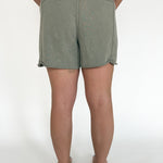 Mineral Wash Terry Short-Olive - Ana Patricia Boutique