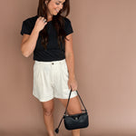 Cotton Crewneck Baby Tee- Black - Ana Patricia Boutique
