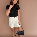 Cotton Crewneck Baby Tee- Black - Ana Patricia Boutique