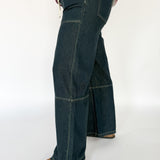 Wide Leg Denim Pants- Dk Denim - Ana Patricia Boutique