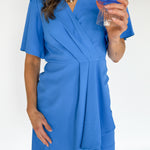 Mini Wrap Dress- Blue - Ana Patricia Boutique
