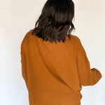 Rust Oversized V Neck Pullover - Ana Patricia Boutique