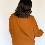 Rust Oversized V Neck Pullover - Ana Patricia Boutique