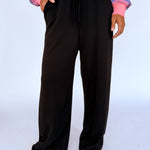 Scuba Wide Leg Pants- Black - Ana Patricia Boutique