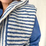 Stripe Zip Up Vest- Blue