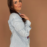 Chambray Striped Button Down-Light - Ana Patricia Boutique