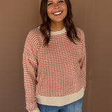 Waffle Texture Sweater- Rust