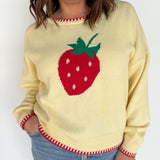 Strawberry Icon Sweater- Yellow