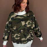 Camo Mock Neck Pullover