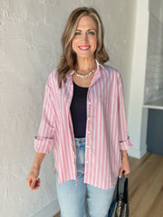 Cultivated Chic Button Up- Red