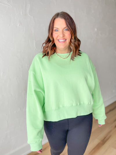 Snuggly Soft Pullover- Lime