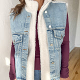 Sherpa Lined Denim Vest