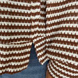 Split Neck Stripe Top- Mocha