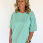 Mineral Wash Oversized Tee-Turquoise - Ana Patricia Boutique