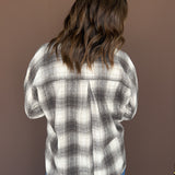Plaid Flannel Button Up- Black