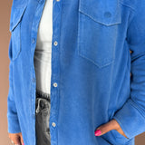 Snap Oversized Jacket- Royal Blue
