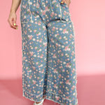 Boho Floral Denim Pants - Ana Patricia Boutique