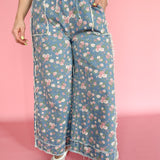 Boho Floral Denim Pants - Ana Patricia Boutique