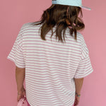 Oversized Stripe Tee- Pink/White - Ana Patricia Boutique
