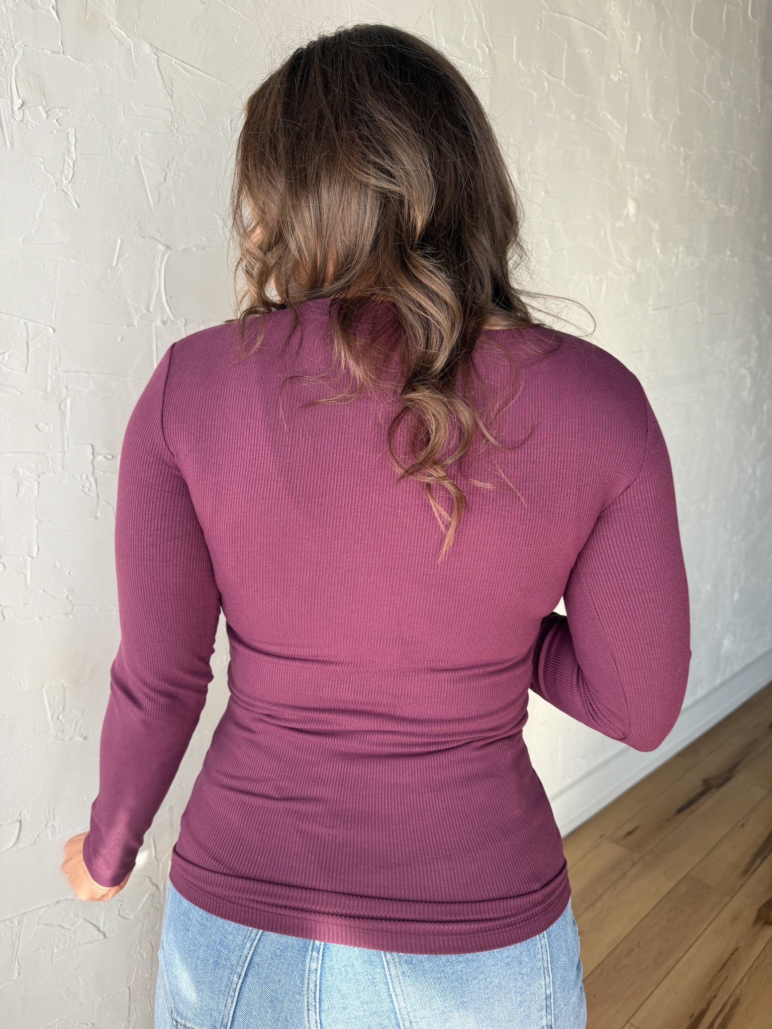 Essential Ribbed Top- Merlot - Ana Patricia Boutique