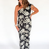 One Shoulder Wide Leg Jumpsuit- Black - Ana Patricia Boutique
