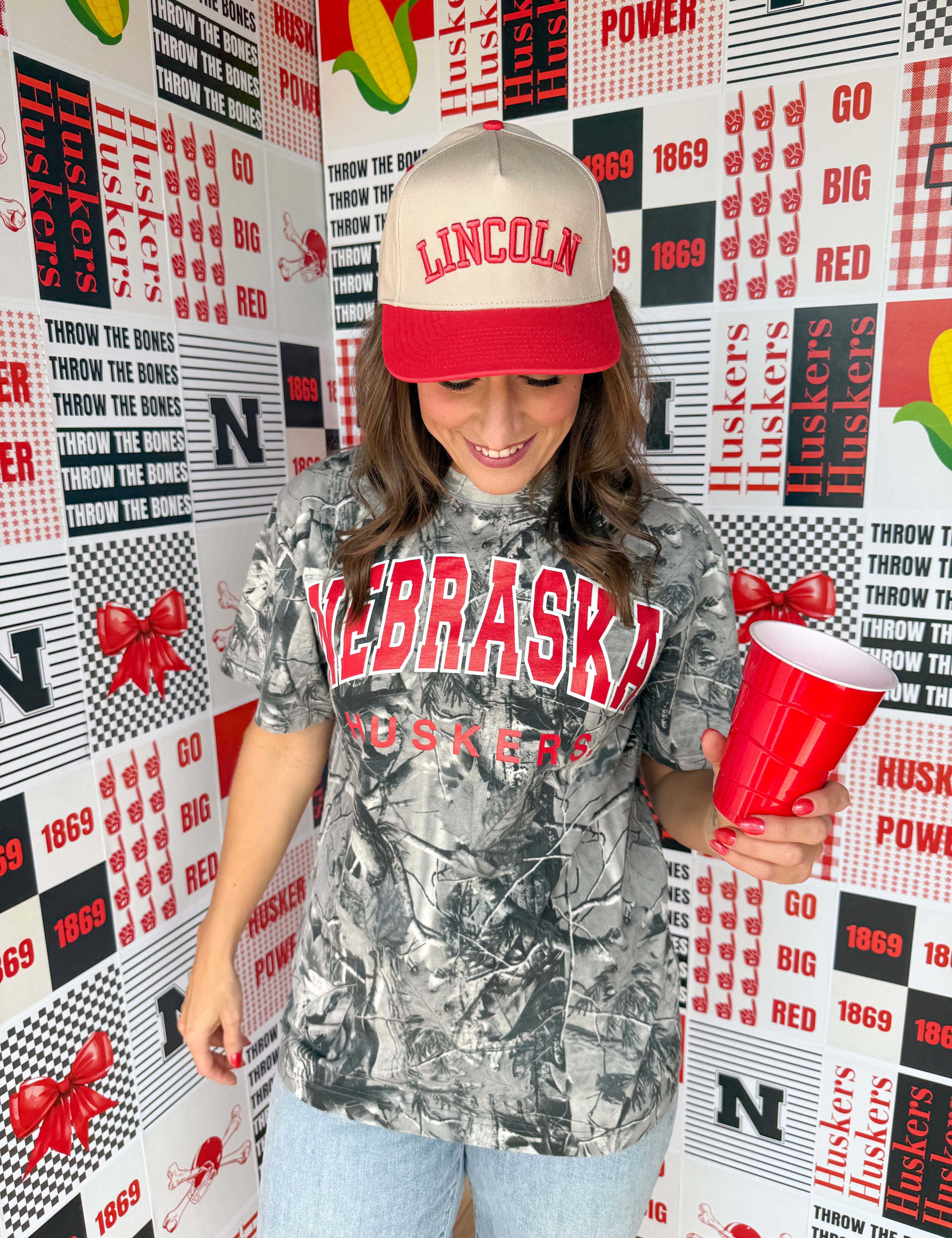 Huskers Camo Tee: Black/White - Ana Patricia Boutique