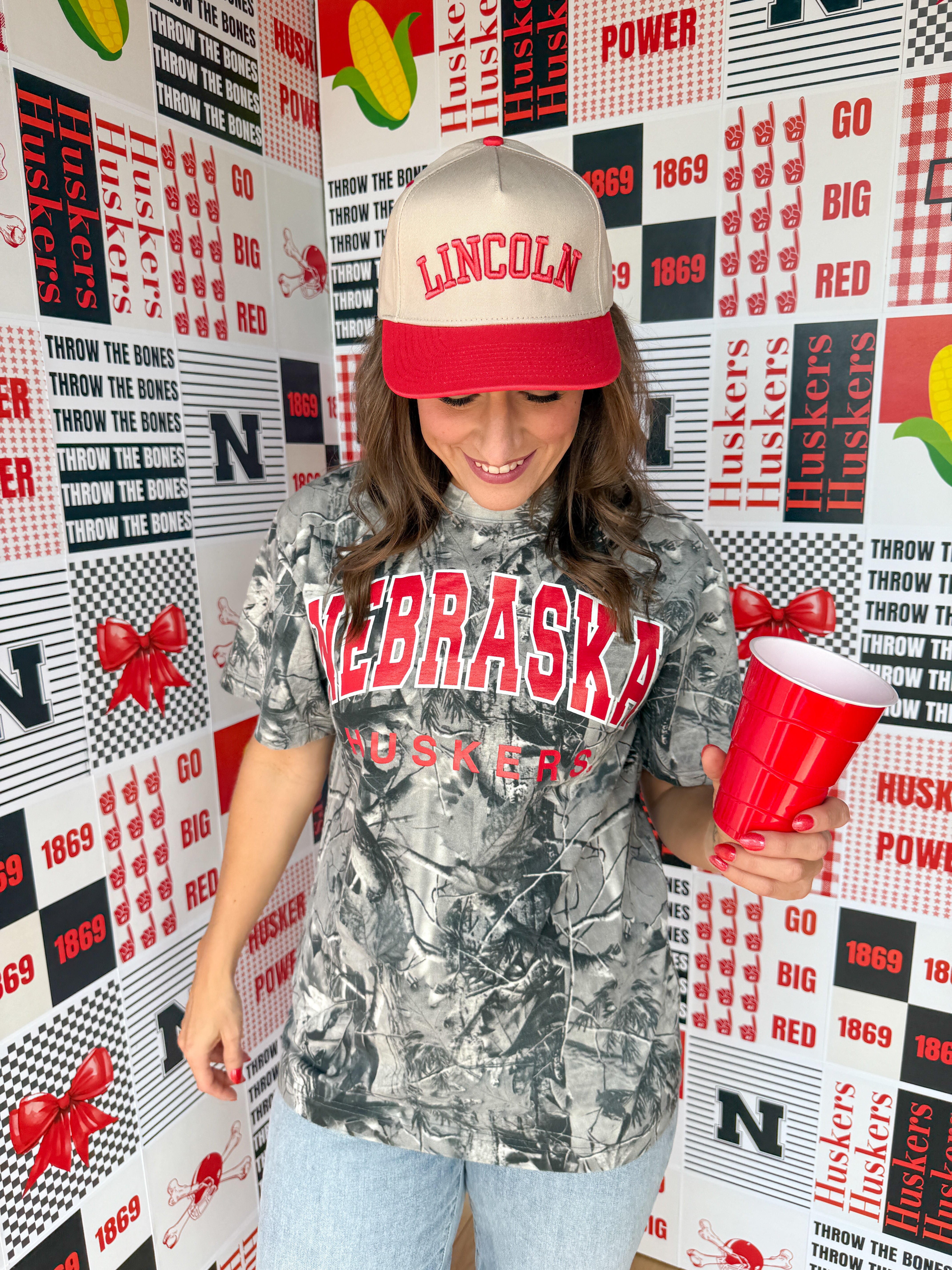 Huskers Camo Tee: Black/White - Ana Patricia Boutique