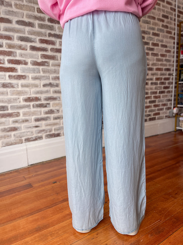 Tencel Straight Leg Pants