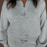 Half Zip Scuba Pullover-Grey