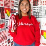 Nebraska 3D Crewneck- Red