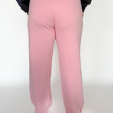 Fleece Wide Leg Sweatpants- Pink