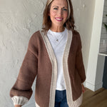 Open Front Sweater Cardigan- Mocha - Ana Patricia Boutique